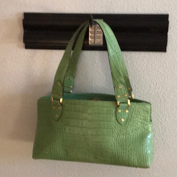 KATE SPADE GREEN LEATHER CROCODILE BAG - Picture 1 of 8
